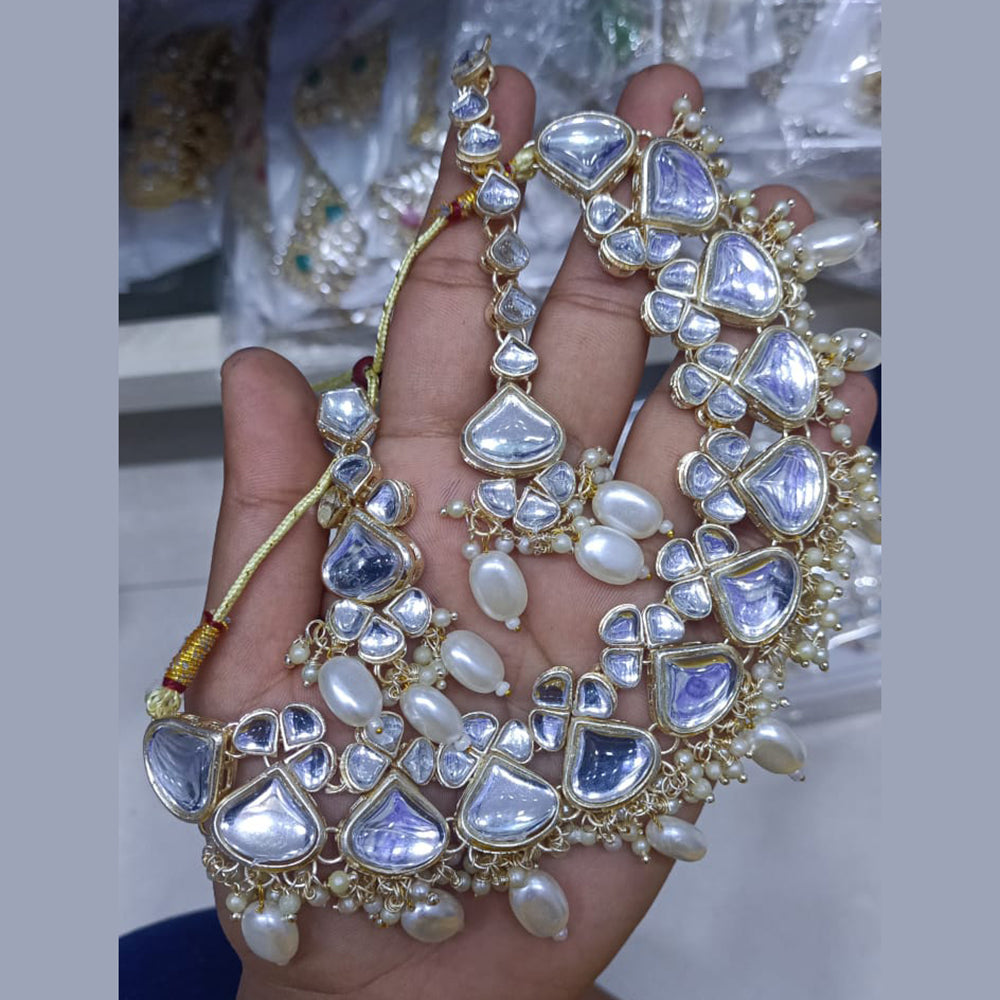 SNERA Gold Plated Kundan Stone Choker Necklace Set