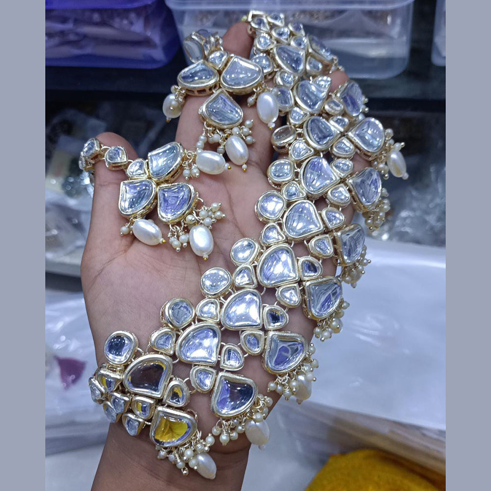 SNERA Gold Plated Kundan Stone Choker Necklace Set