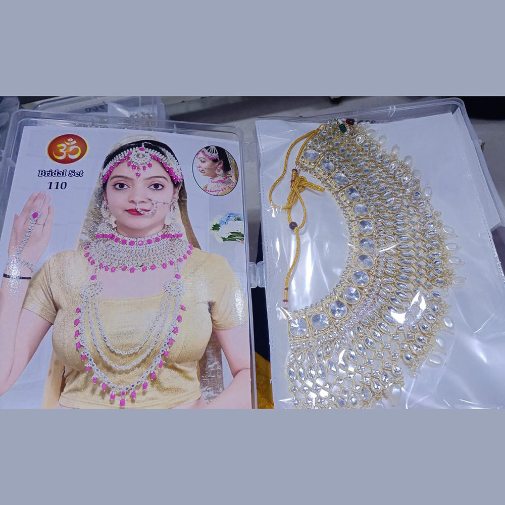 SNERA Gold Plated Kundan Stone Choker Necklace Set