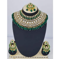 SNERA Gold Plated Kundan Stone & Beads Necklace Set