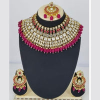SNERA Gold Plated Kundan Stone & Beads Necklace Set