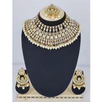 SNERA Gold Plated Kundan Stone & Beads Necklace Set