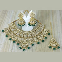 SNERA Gold Plated Kundan Stone & Beads Necklace Set