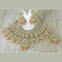 SNERA Gold Plated Kundan Stone & Beads Necklace Set