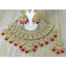 SNERA Gold Plated Kundan Stone & Beads Necklace Set