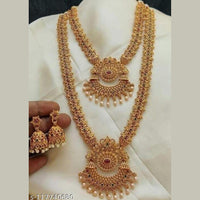 SNERA Gold Plated Austrian Stone Double Necklace Set