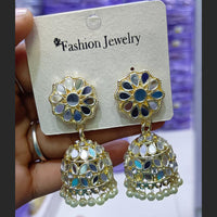 SNERA Gold Plated designer Mirror Jhumkis Earrings