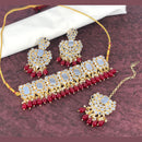 SNERA Gold Plated Mirror & Beads Choker Necklace Set