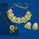 SNERA Gold Plated Kundan & Beads Choker Necklace Set