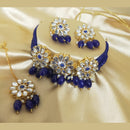 SNERA Gold Plated Kundan & Beads Choker Necklace Set
