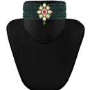 SNERA Gold Plated Kundan & Beads Choker Necklace Set