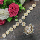 SNERA Gold Plated Kundan & Pearl  Sheeshphool / Headband For Women