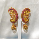 SNERA Gold Plated Pota Stone Jhumkis Earrings