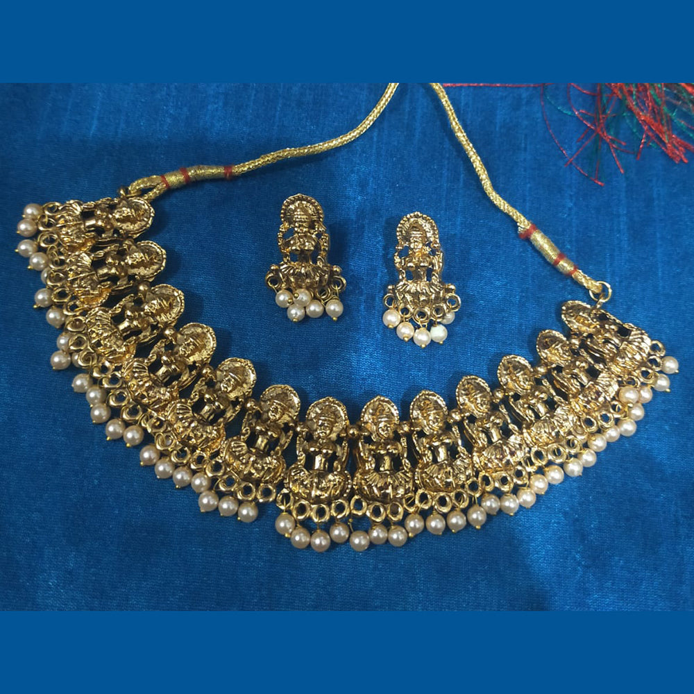 SNERA Gold Plated Beads Choker Necklace Set