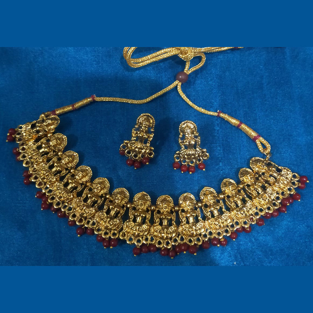 SNERA Gold Plated Beads Choker Necklace Set