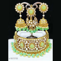 SNERA Gold Plated Kundan Stone & Beads Choker Necklace Set