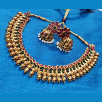 SNERA Gold Plated Pota Stone Choker Necklace Set