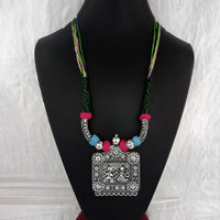 Jeweljunk Oxidised Plated Multicolor Multi Thread Necklace  - 1115604D