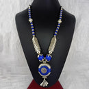 Jeweljunk Oxidised Plated Red Beads Necklace  - 1115612A