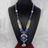 Jeweljunk Oxidised Plated Red Beads Necklace  - 1115612A