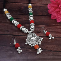 Jeweljunk Navratri Special Oxidised Plated Multicolour Necklace set