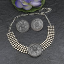 Jinu Arts Oxidised Plated Choker Necklace Set - 1115903