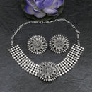 Jinu Arts Oxidised Plated Choker Necklace Set - 1115907