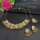 Kriaa Gold Plated Grey Meenakari Necklace Set With Maang Tikka - 1116022J