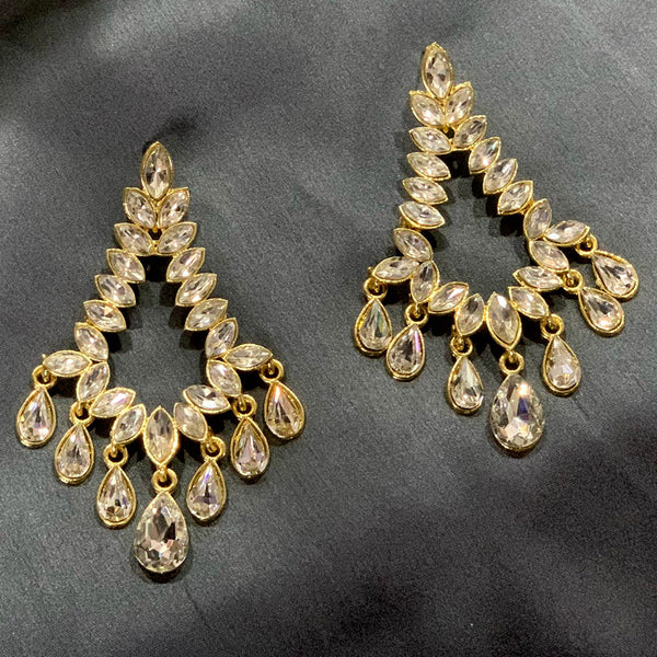 Deep Enterprises Gold Plated Crystal Dangler Earrings (Assorted Colors)