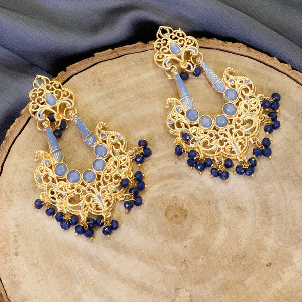 Deep Enterprises Gold Plated Dangler Earrings (Assorted Colors)