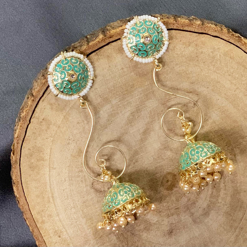 Deep Enterprises Meenakari Jhumki Earrings (Assorted Colors)