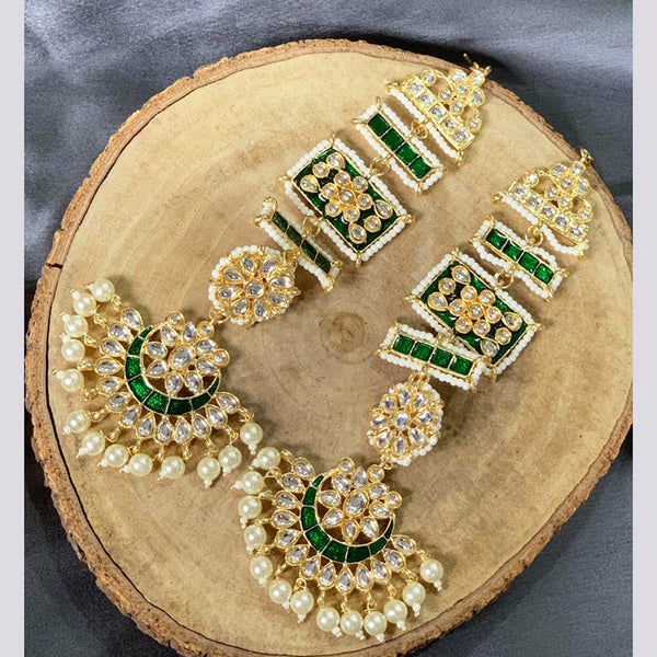 Deep Enterprises Gold Plated Kundan Kanchain Earrings (Assorted Colors)