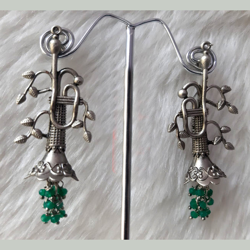 Deep Enterprises Oxidised Plated Jhumki Earrings (Assorted Color)