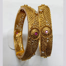 Niyansh Bangles Pota Stone Gold Plated Bangles Set - 11241010