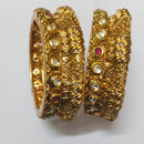 Niyansh Bangles Pota Stone Gold Plated Bangles Set