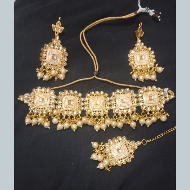 Niyansh Bangles Gold Plated Meenakari Choker Necklace Set