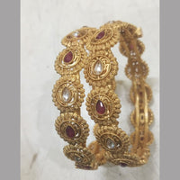 Niyansh Bangles Gold Plated Pota Stone Bangles Set