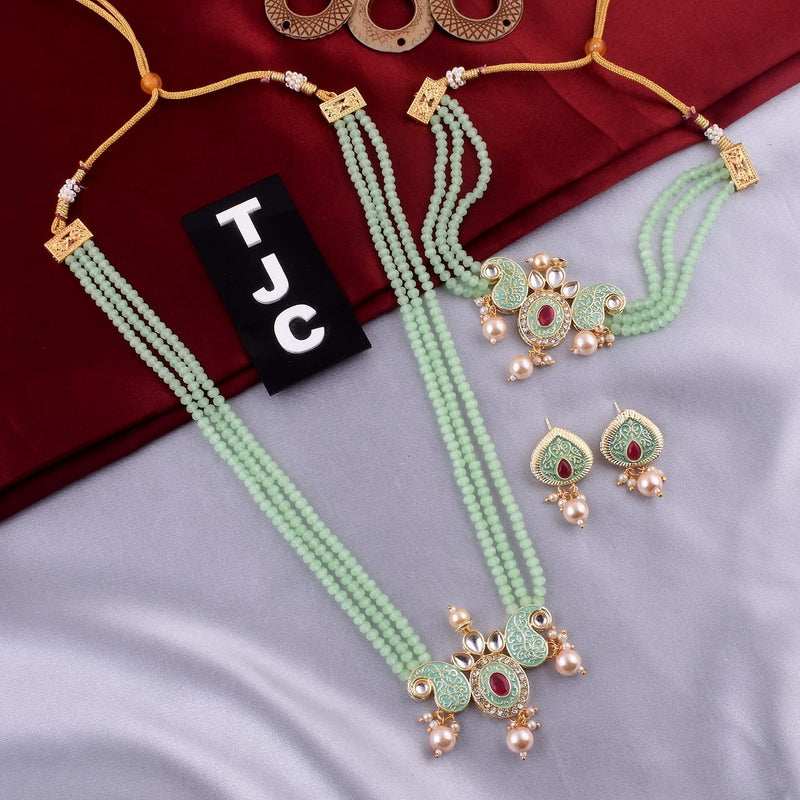 Everlasting Quality Jewels Meenakari & Austrian Stone Double Necklace Set