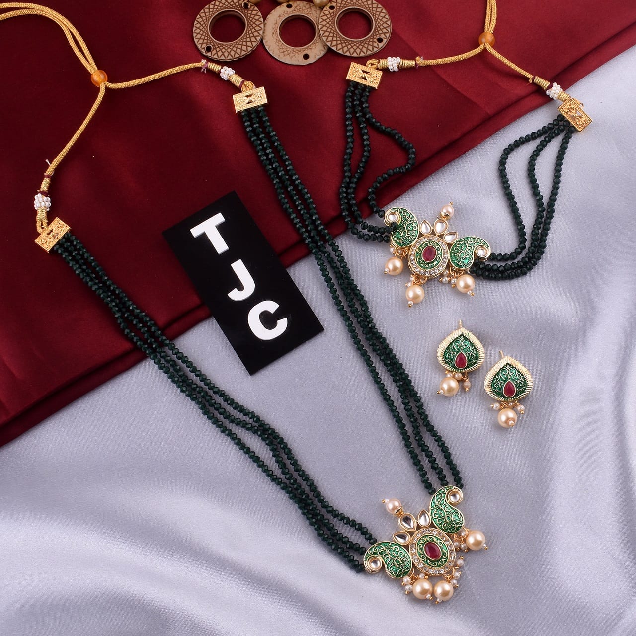 Everlasting Quality Jewels Meenakari & Austrian Stone Double Necklace Set