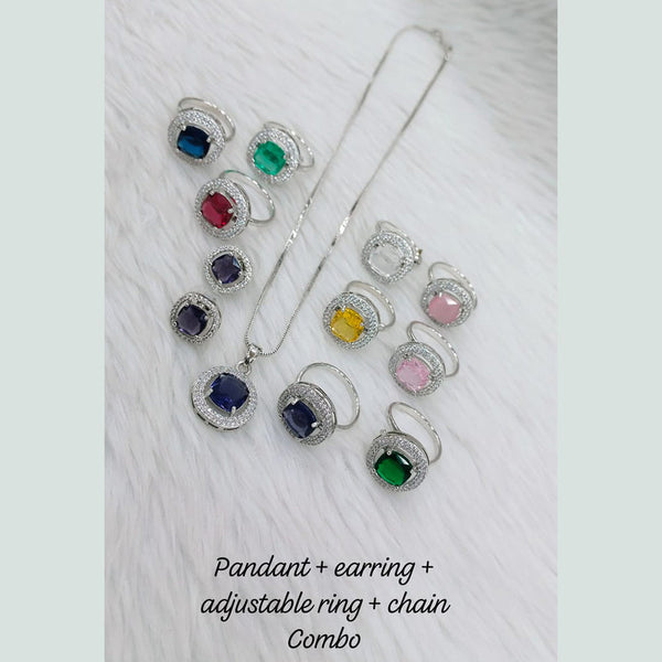 Everlasting Quality Jewels Pendant Set ring and Earring Combo Set