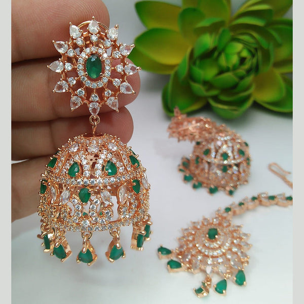 Everlasting Quality Jewels Jhumki Earrings With Mangtikka