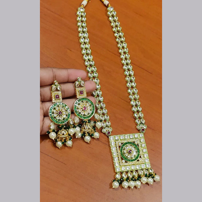 Everlasting Quality Jewels Gold Plated Kundan Long Necklace Set