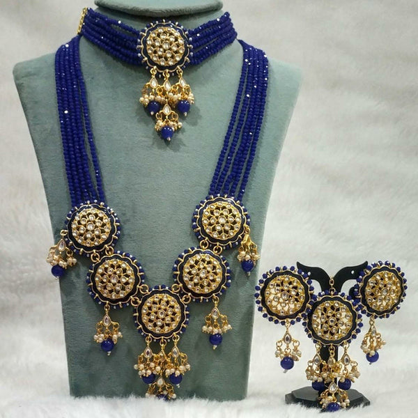 Everlasting Quality Jewels Gold Plated kundan Double Necklace Set