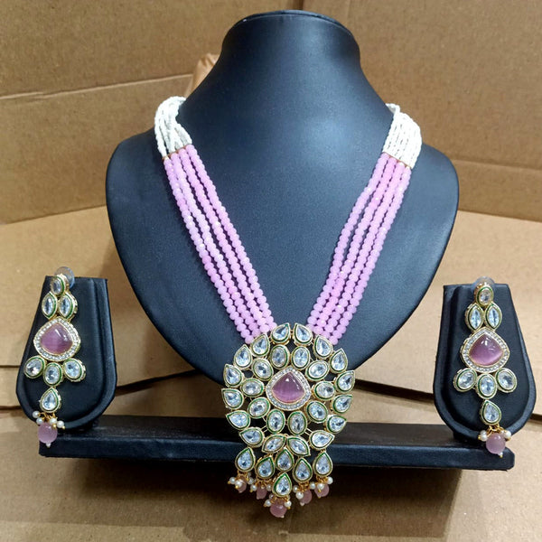 Everlasting Quality Jewels Gold Plated Crystal Stone Long Necklace Set