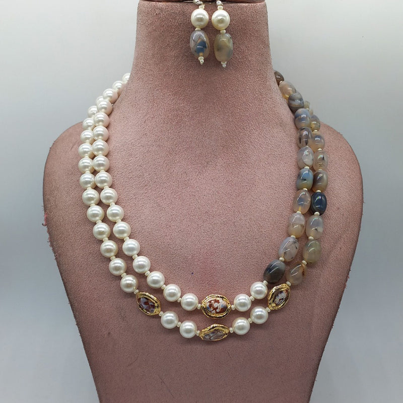 MG Beads Onyx Dholki Necklace Set