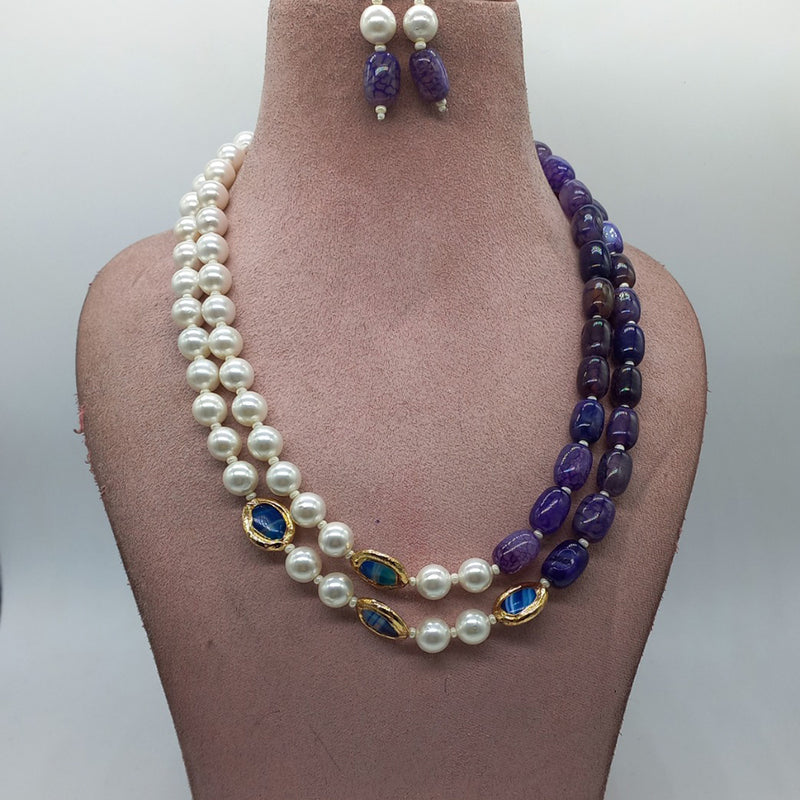MG Beads Onyx Dholki Necklace Set