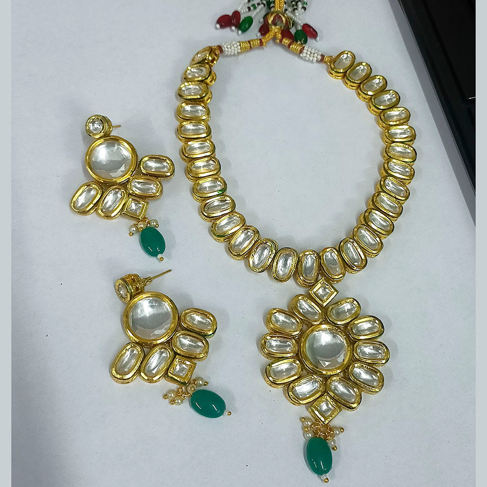 Bhavi Jewels Kundan Stone Gold Plated  Necklace Set