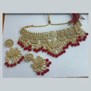 Bhavi Jewels Kundan Stone  & Beads Gold Plated  Necklace Set