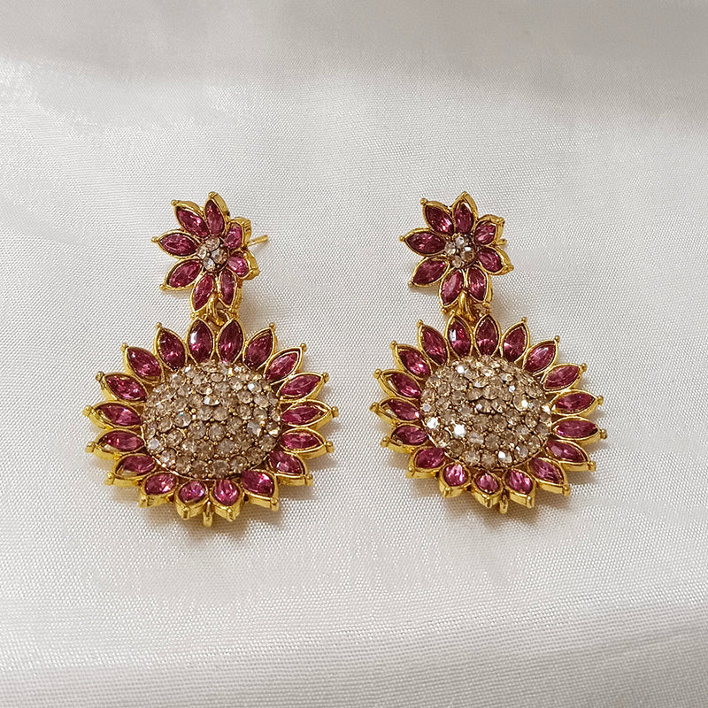 Bhavi Jewels Gold Plated Austrian Stone Dangler Earrings