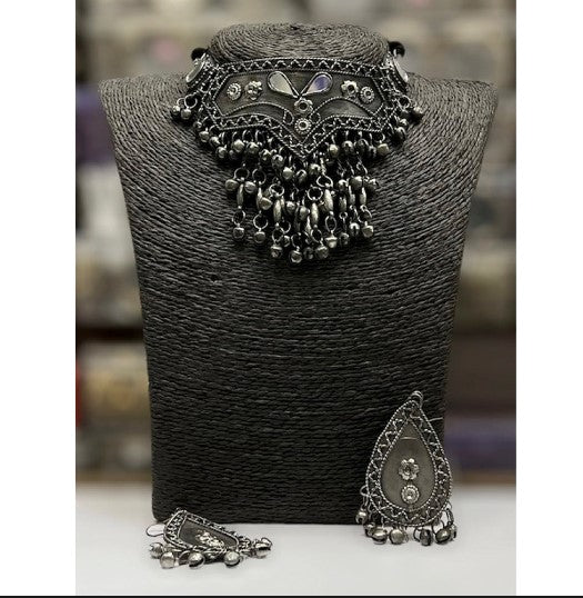 Bhavi Jewels  Oxidised Plated Necklace Set
